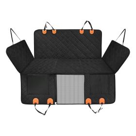Dog Car Seat Cover For Back Seat Waterproof Oxford Cloth Seat Cover Hammock Non-Slip Scratchproof Back Seat Extender with Side Flap Mesh Window Storag