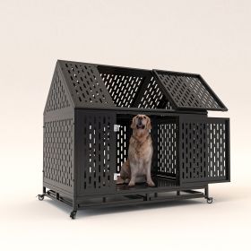 45inch Heavy Duty Dog Crate (Color: Black)